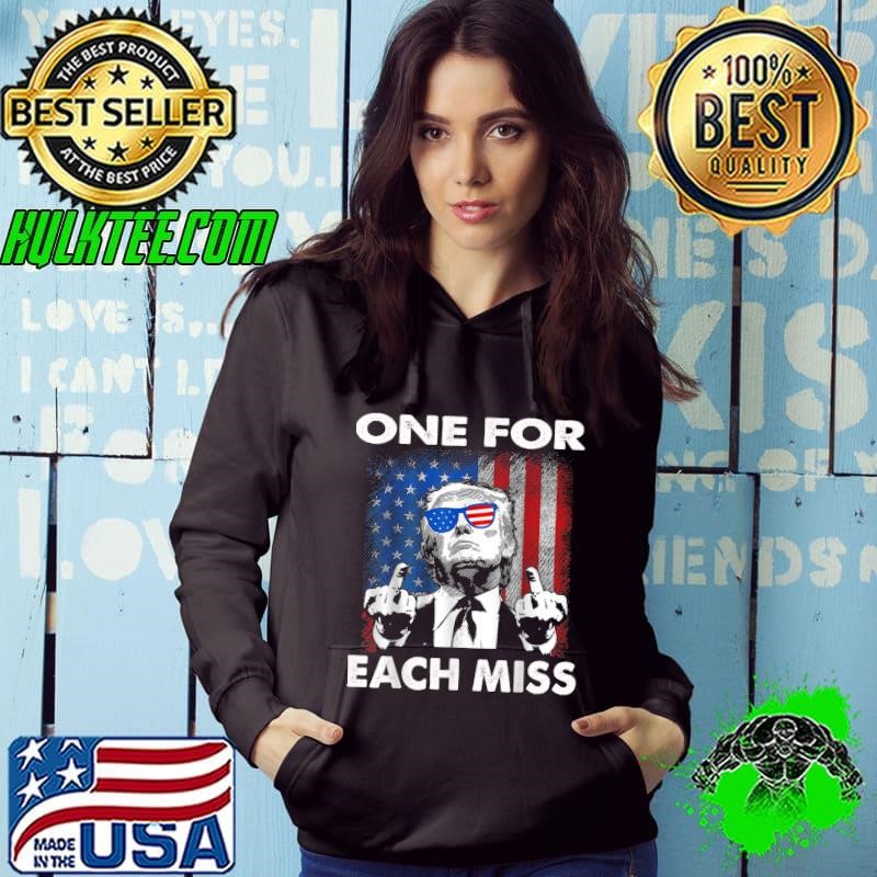 Trump One For Each Miss Middle Finger Sunglasses Usa Flag Hoodie