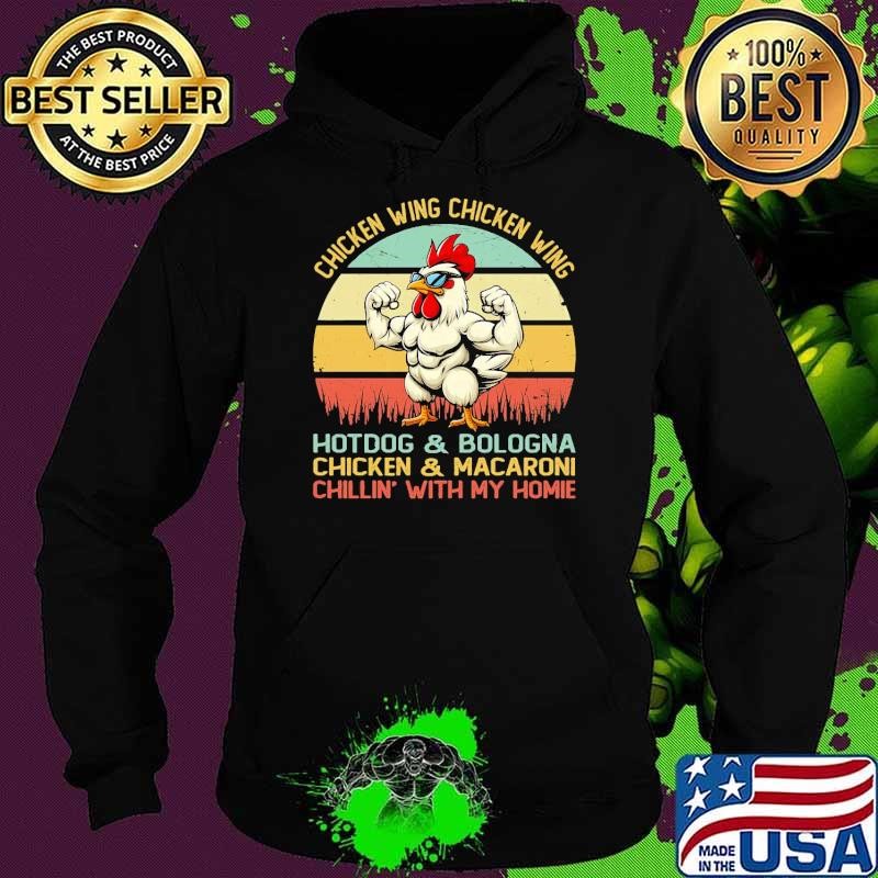 Vintage Chicken Wing Chicken Wing With My Homie Lovely Chickens Cartoon T-Shirt