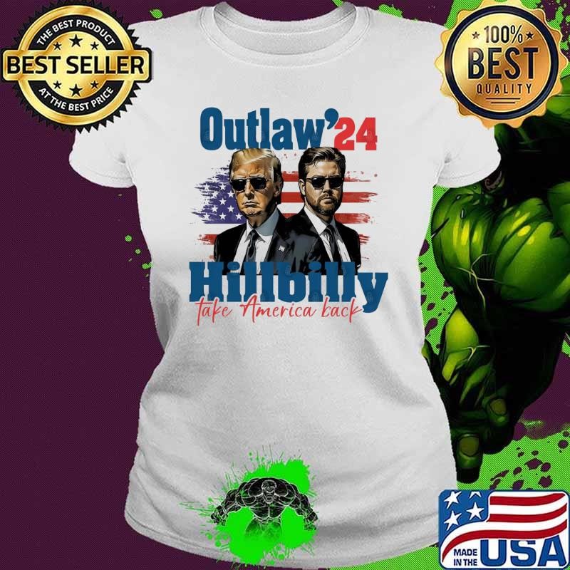 Vintage I'm Voting For The Outlaw And The Hillbilly 2024 Ladies tee