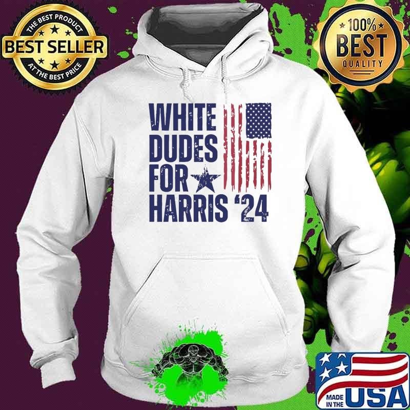 White Dudes For Harris '24 American flag T-Shirt