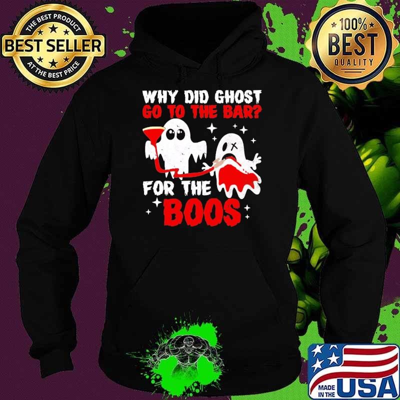 Why Ghost Go To Bar For Boos Retro Wine Lover Halloween T-Shirt