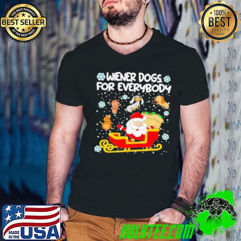 Wiener Dogs For Everybody Santa Funny Christmas Dachshund Shirt