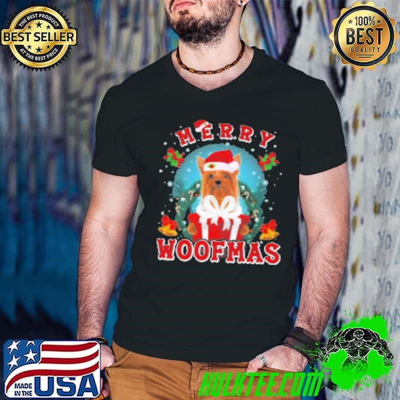 Woof Xmas Silky Terrier Classic Guys V Neck