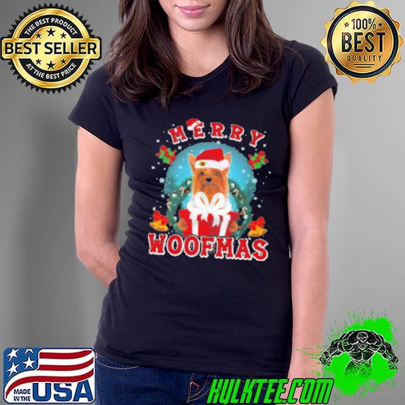 Woof Xmas Silky Terrier Classic Ladies Tee