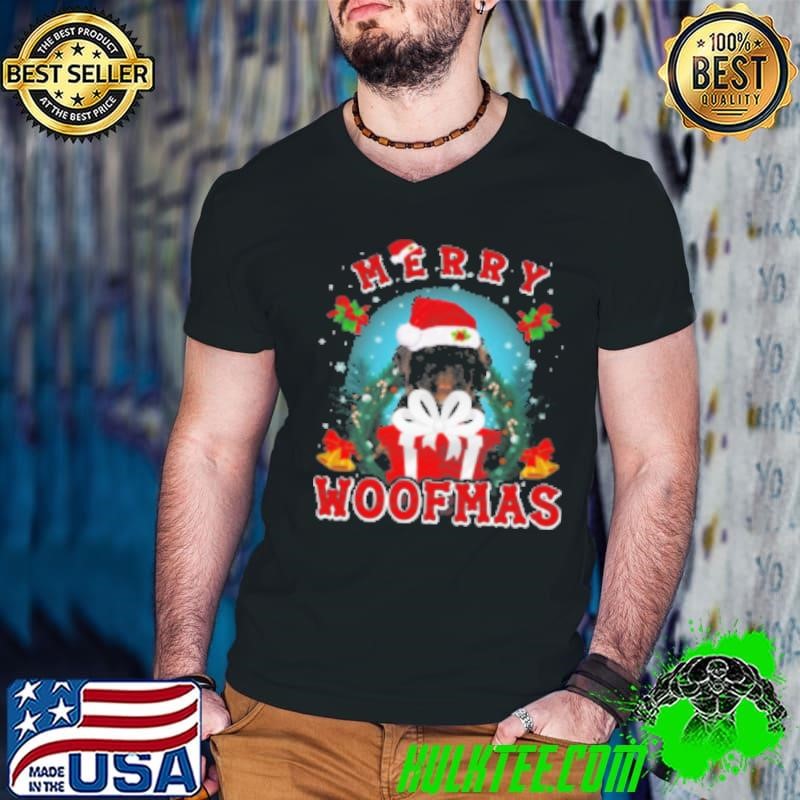 Woof Xmas Spanish Water Dog Premium Fit Mens Shirt