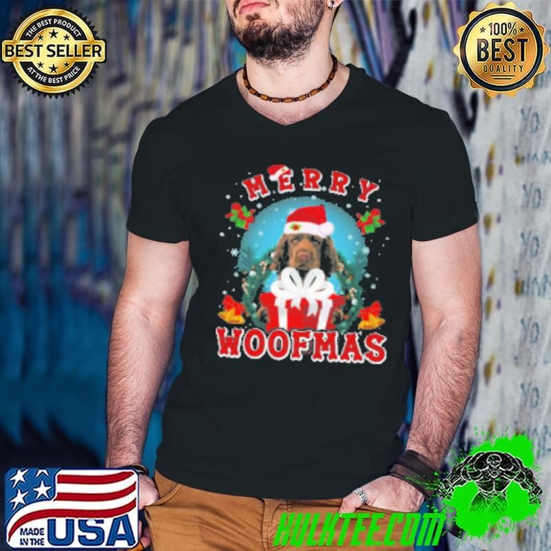 Woof Xmas Sussex Spaniel Premium Fit Mens Guys V Neck