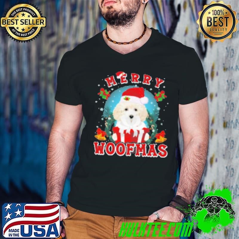 Woof Xmas WHITE Toy Poodle Premium shirt