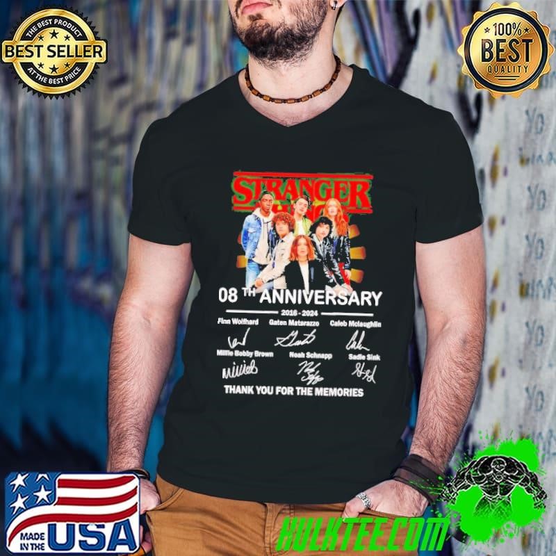 08th Anniversary of Stranger Things 2016 2024 thank you for the memories shirt