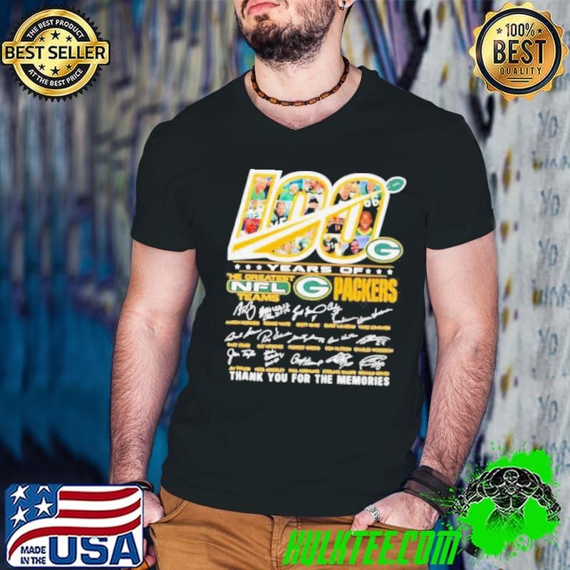 100 Years Of The Greatest Nfl Teams Packers Thank You For The Memories Signature shirt