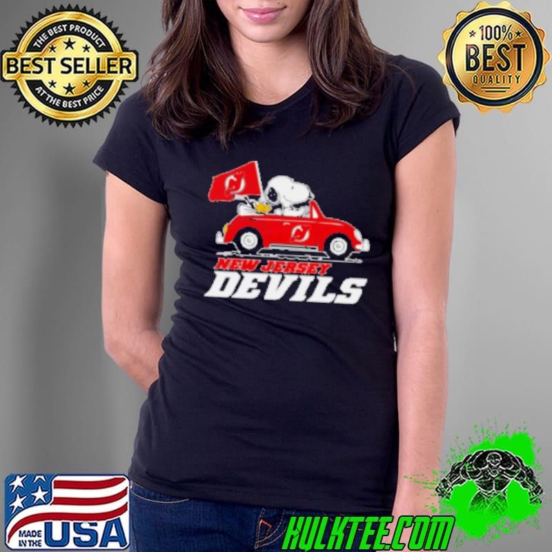2024 Snoopy and Woodstock riding cars New Jersey Devils Shirt