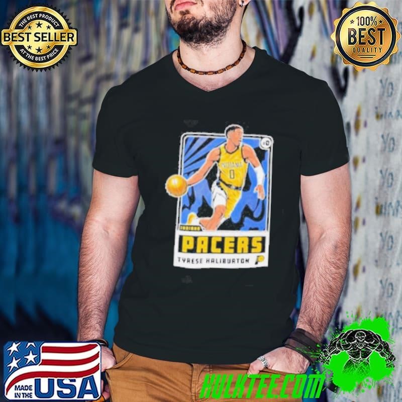 Adult indiana pacers tyrese haliburton player card shirt