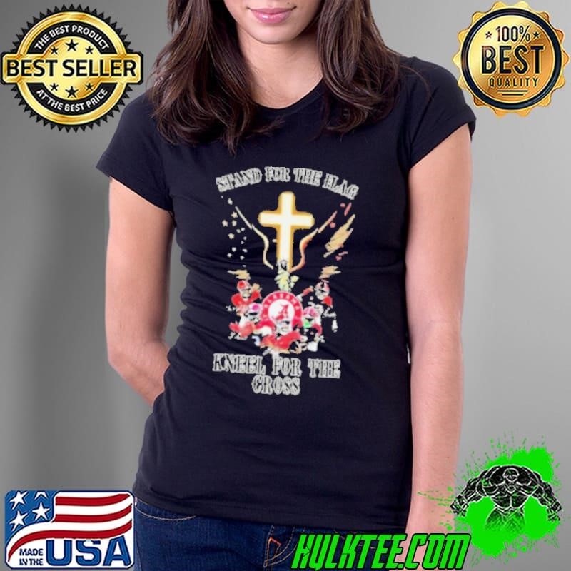 Alabama Crimson Tide Of God Stand For The American Flag Ladies Tee Alabama Crimson Tide Of God Stand For The American Flag Ladies Tee