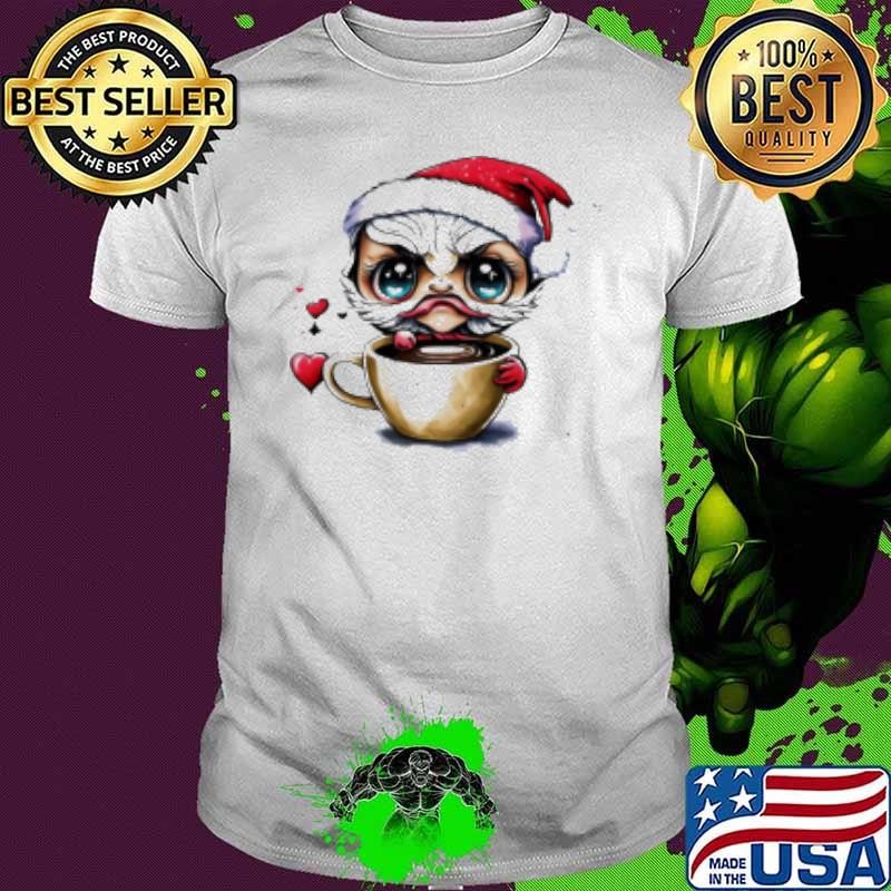 Awesome Cartoon Character in Santa Claus Hat Drinking Iced Coffee Unisex