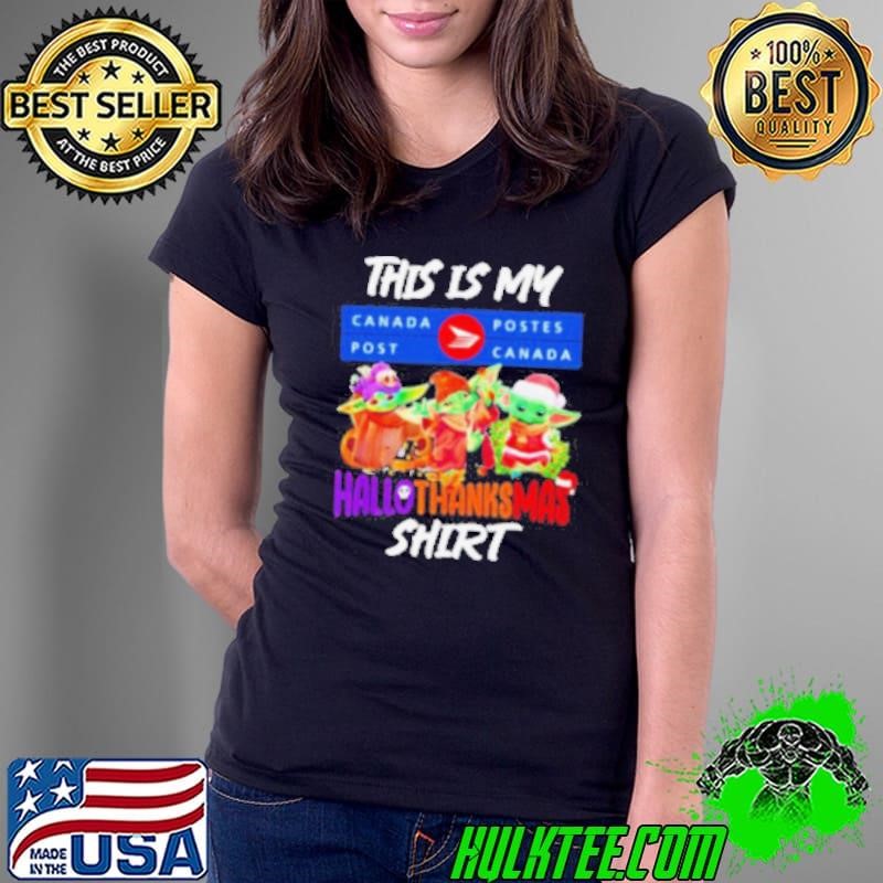 Baby Yoda Canada Post This Is My Hallothanksmas Shirt