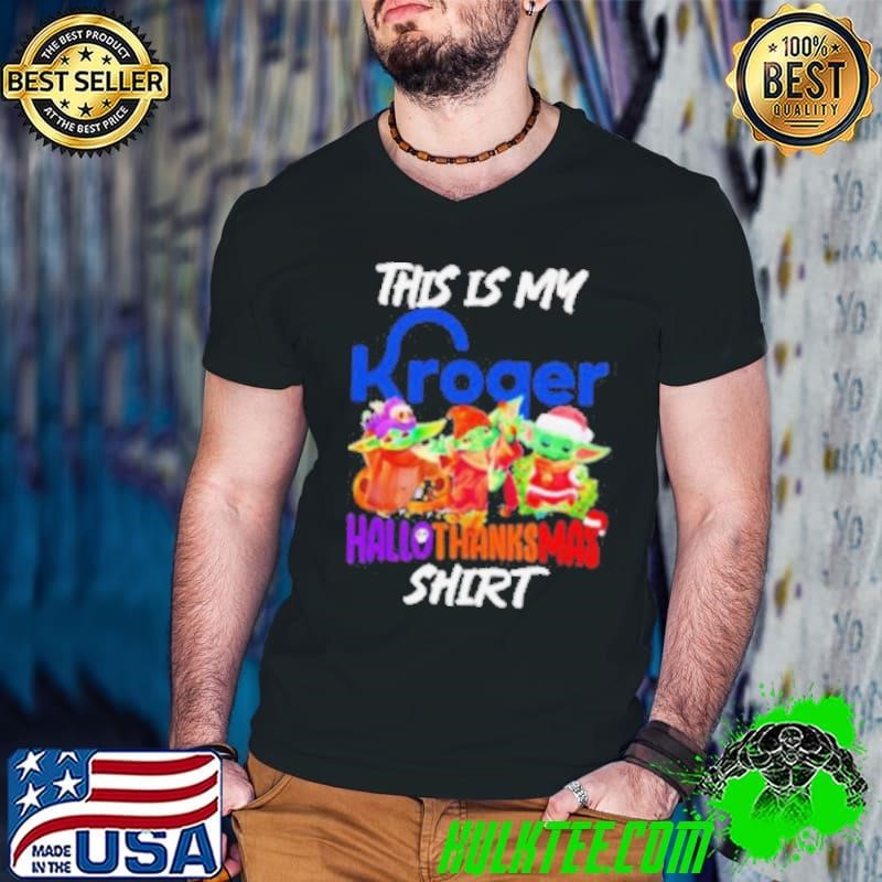 Baby Yoda Kroger This Is My Hallothanksmas Guys V Neck