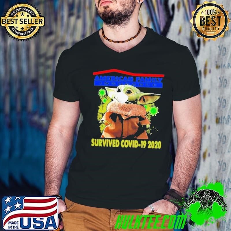 Baby Yoda face mask American Family Insurance Survived Covid 19 2020 shirt