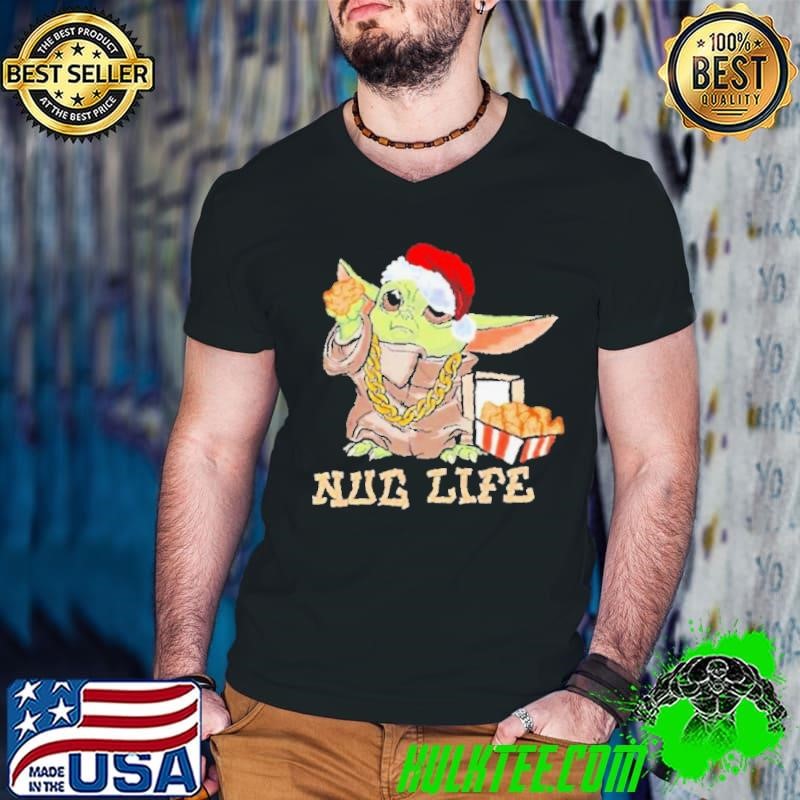 Baby Yoda hat Santa nug life Merry Christmas shirt