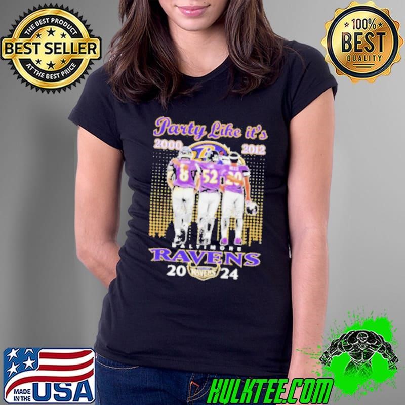 Baltimore Ravens Party Like It’s 2000 2012 2024 Jackson Lewis and Reed Signatures Shirt