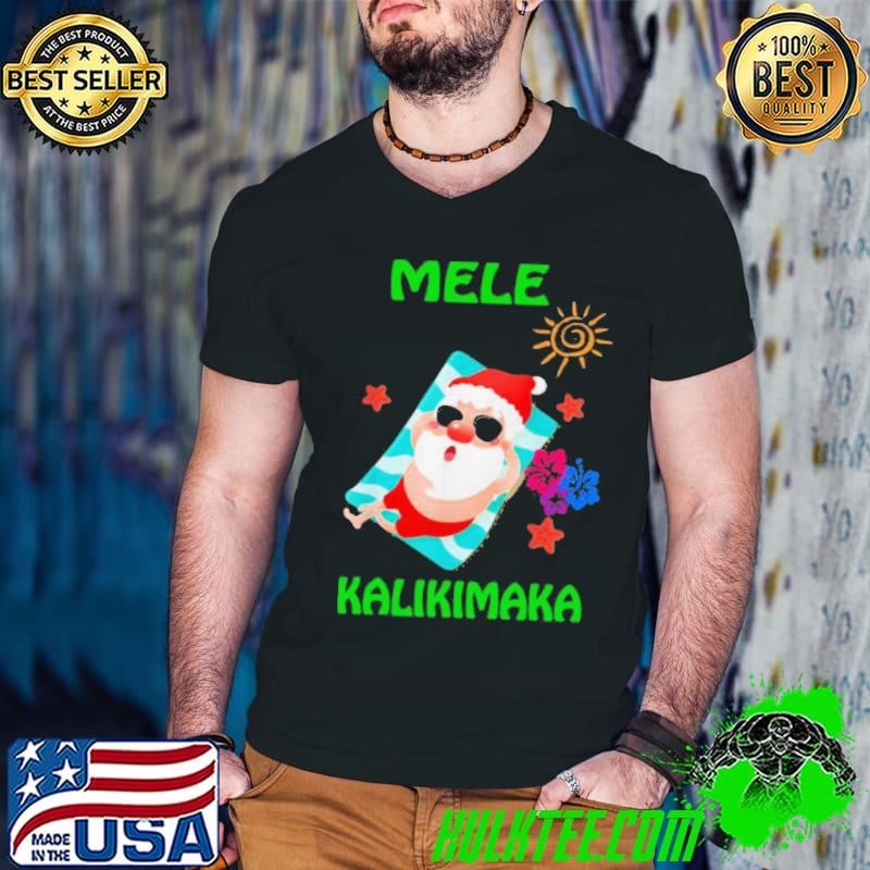 Beach Santa Mele Kalikimaka Hawaiian Christmas Hawaii shirt