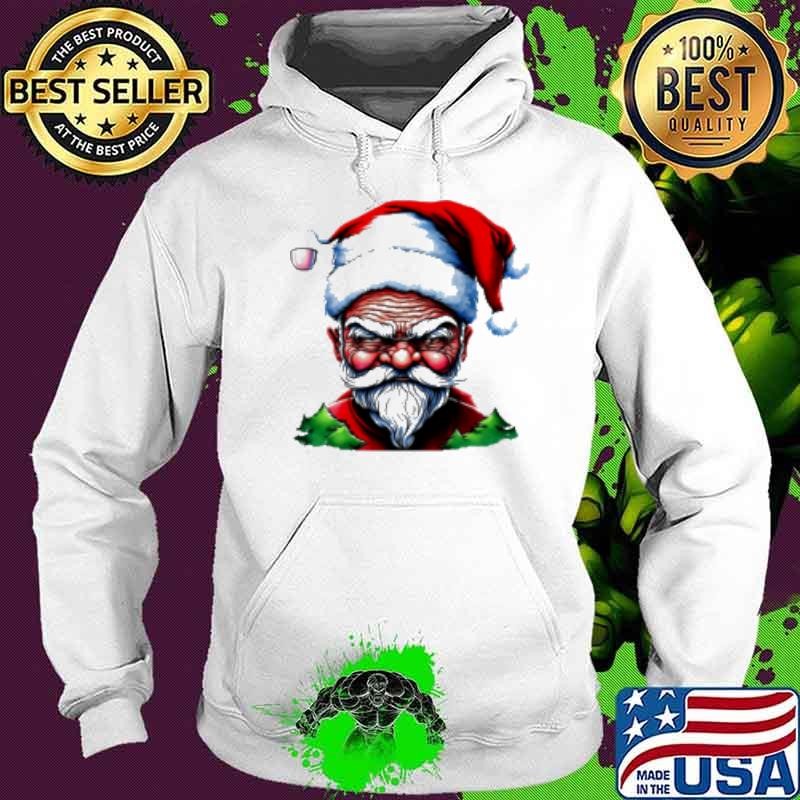 Best Cartoon Santa Claus with Coffee Cup Hoodie