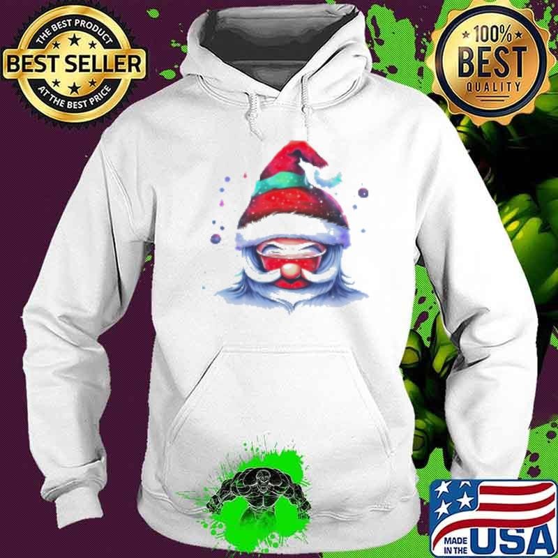 Black and White Santa Claus Drawing with Snowflakes Hoodie