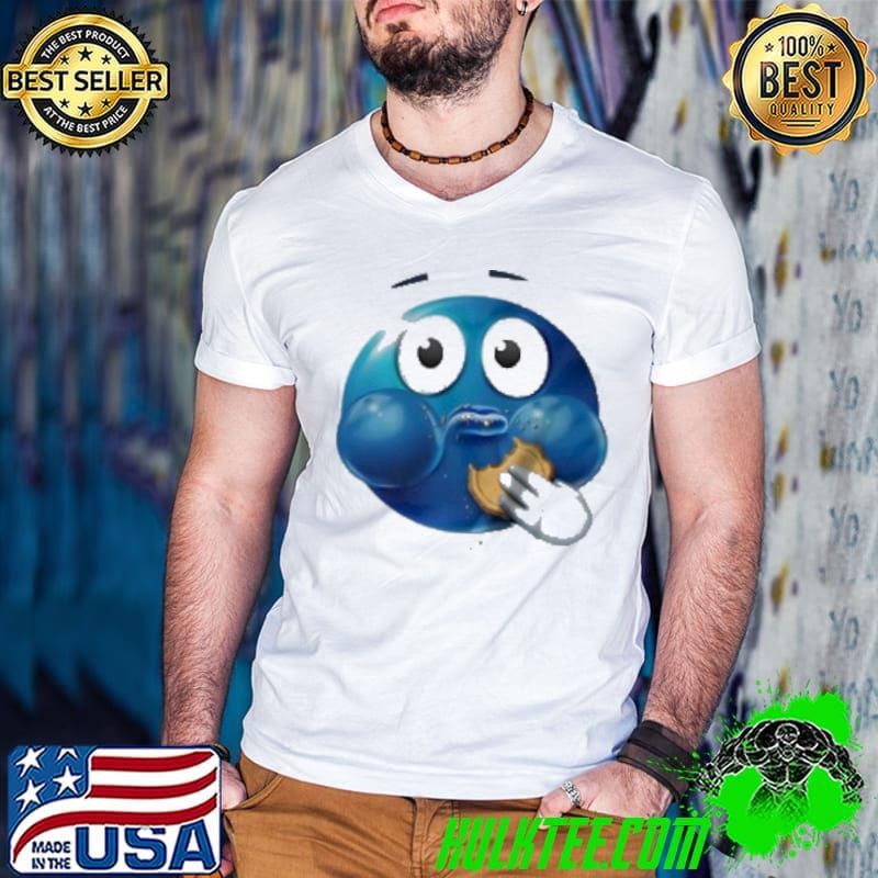 Blue Emoji Eating Cookie Meme Guys V Neck