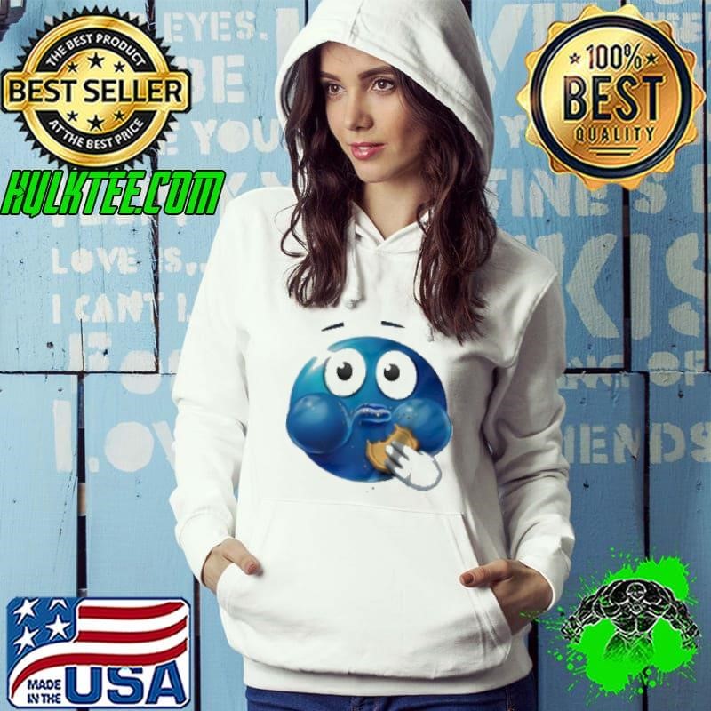 Blue Emoji Eating Cookie Meme Shirt