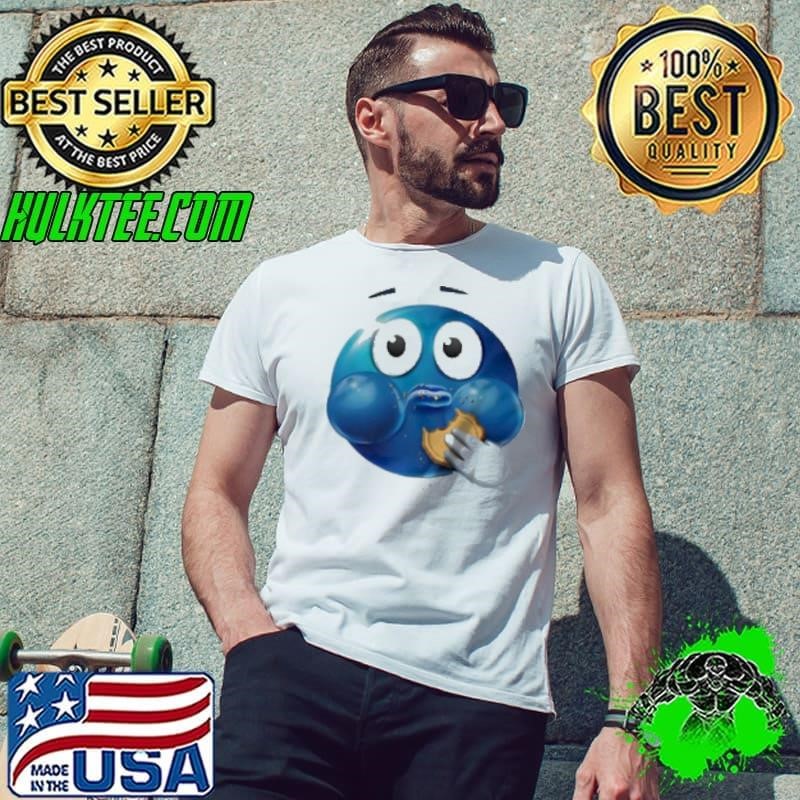 Blue Emoji Eating Cookie Meme Unisex Blue Emoji Eating Cookie Meme Unisex