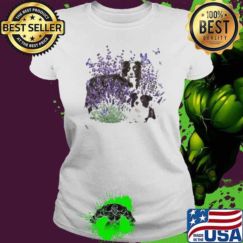 Border Collie Flower Ladies tee