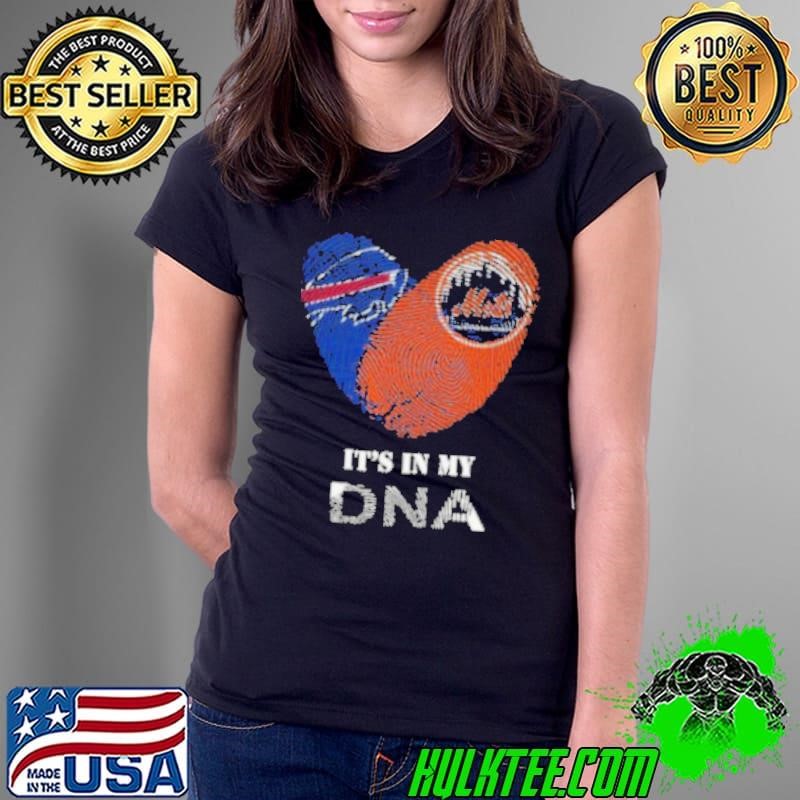 Buffalo Bills And New York Mets It’s In My DNA Heart 2024 Ladies Tee