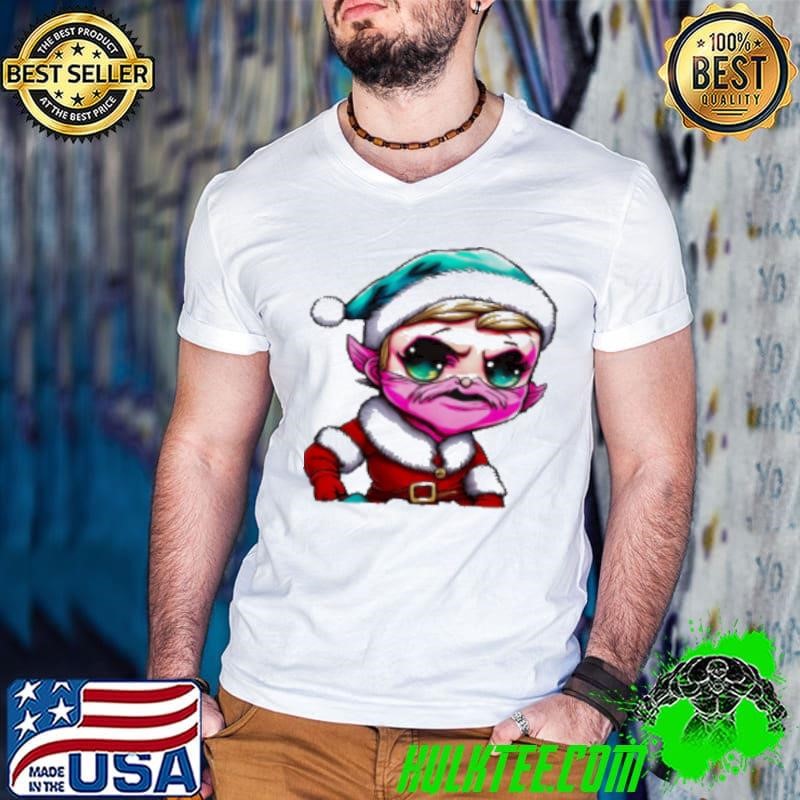 Cartoon Character with Santa Claus Hat and Pink Beard Shirt