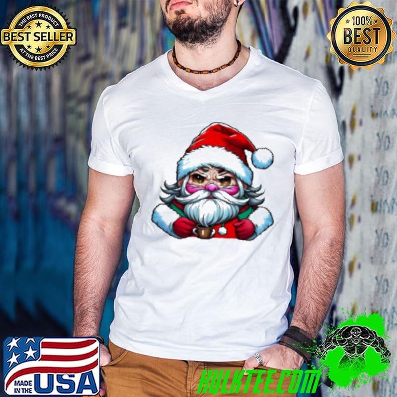 Cartoon Santa Claus holding a coffee cup Shirt