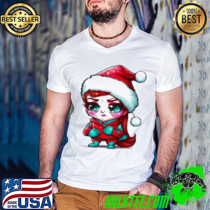 Cartoon girl dressed as Santa Claus Shirt