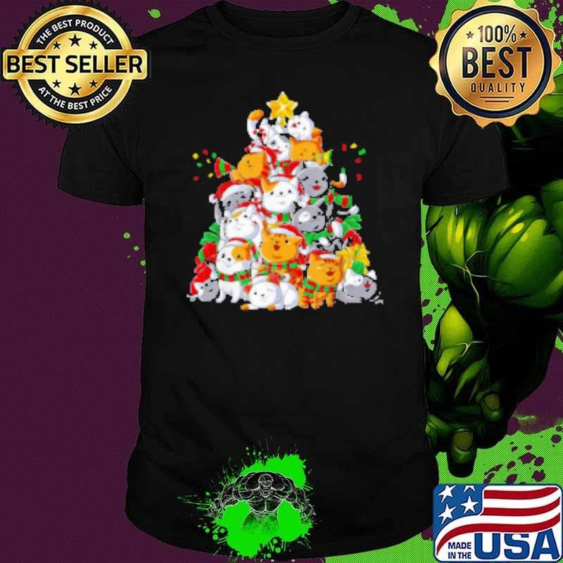 Cats Arrange A Christmas Tree Christmas Cat Shirt