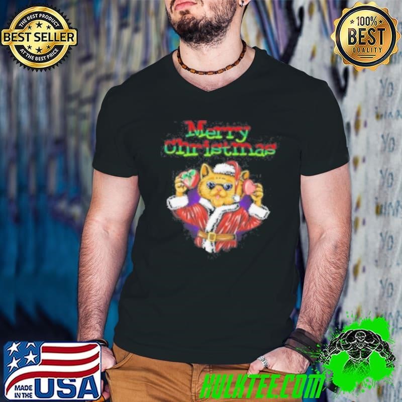 Catty Merry Christmas Essential Guys V Neck