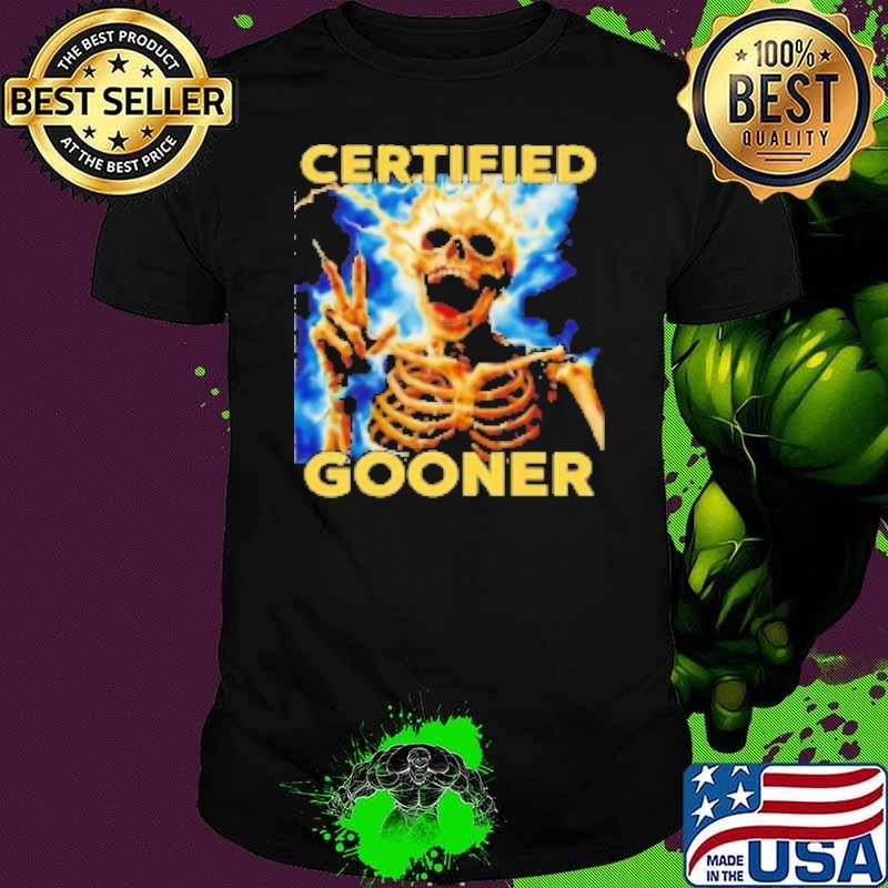 Certified gooner skeleton vintage funny Shirt