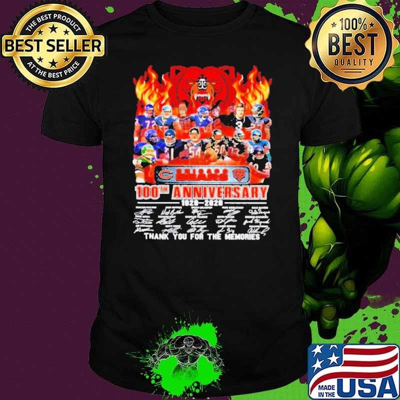 Chicago Bears 100th Anniversary 1920 2020 Thank You For The Memories Signatures shirt