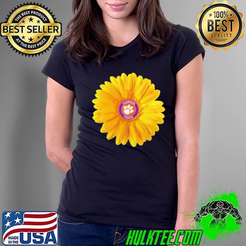 Clemson Tigers Football Sunflower Ladies Tee