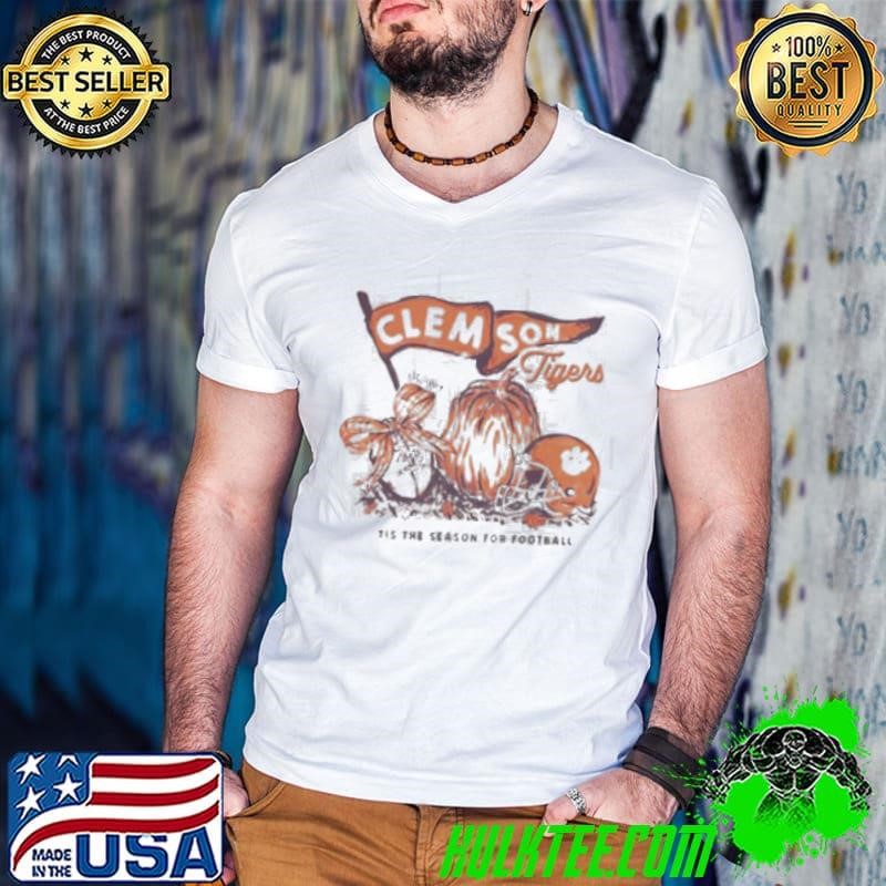 Clemson Tigers fall tis the season for football Guys V Neck