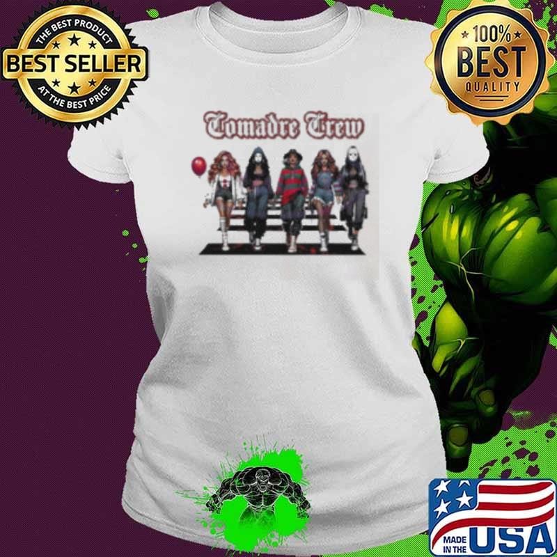 Comadre Crew Girly Horror Movie Character Halloween Ladies tee