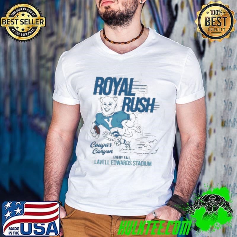 Cougar Canyon Football Royal Rush Every Fall Lavell Edwards Stadium Mascot Shirts