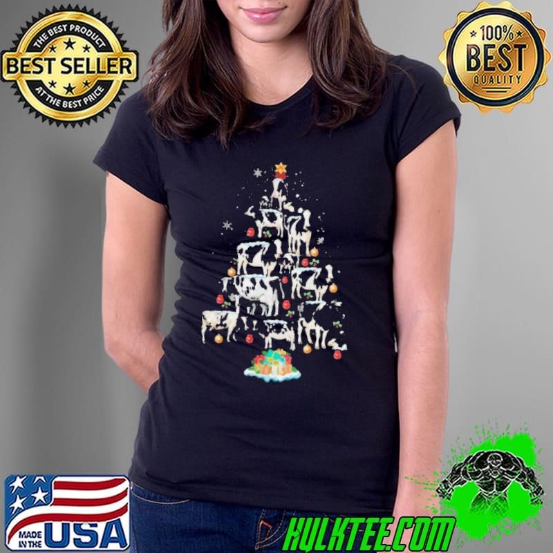 Cows christmas tree shirt