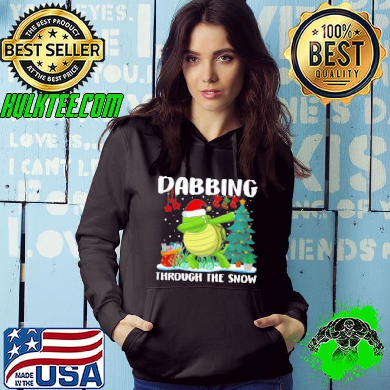 Dabbing Through The Snow Santa Hat Christmas Tree Hoodie