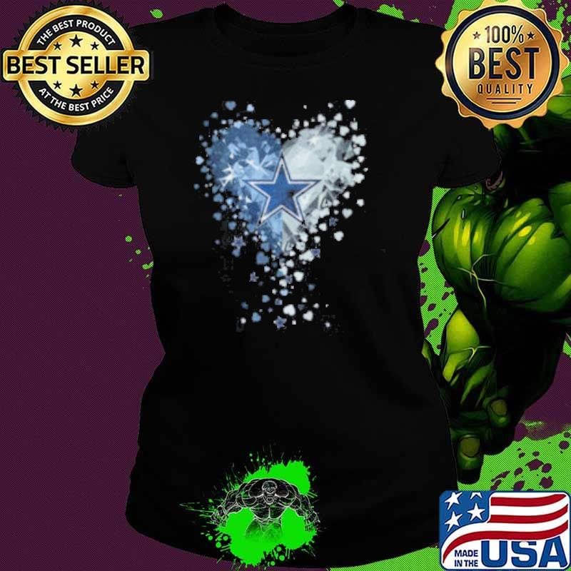 Dallas Cowboys Crystal Heart Ladies tee
