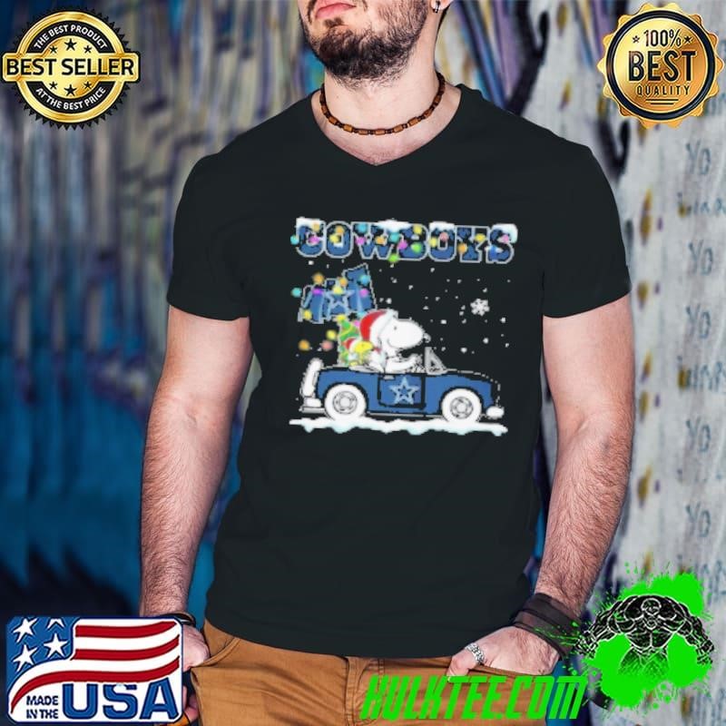 Dallas Cowboys Peanuts Snoopy Car Cartoon Sports Christmas 2024 Shirt