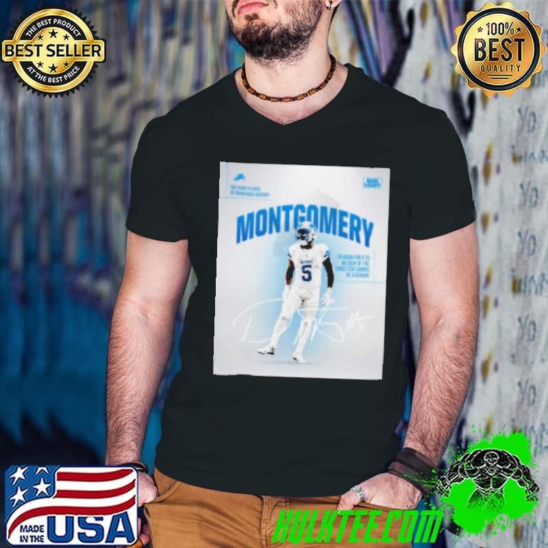 David Montgomery Detroit Lions NFL To Rush For A TD In Each Of The First Five Games Of A Season Signature Poster shirt