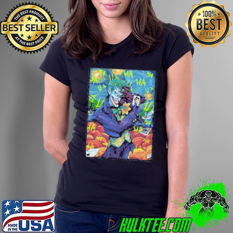 Dc Comics The Joker Starry Night Style Portrait Ladies Tee