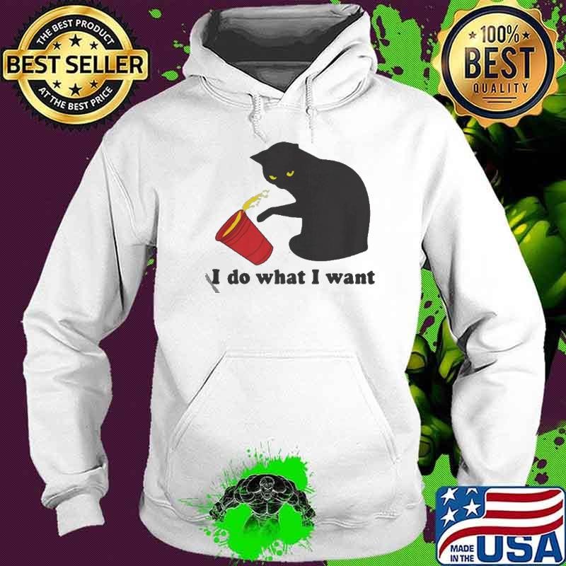 Do What I Want Black Cat Red Cup Hoodie