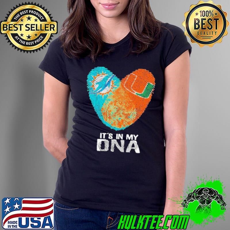 Dolphins Hurricanes It’s In My Dna Heart Fingerprints shirt