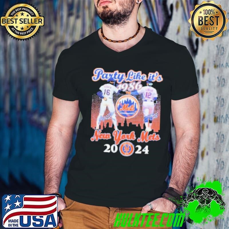 Dwight Gooden Francisco Lindor Party Like It’s 1986 New York Mets MLB 2024 Signatures shirt